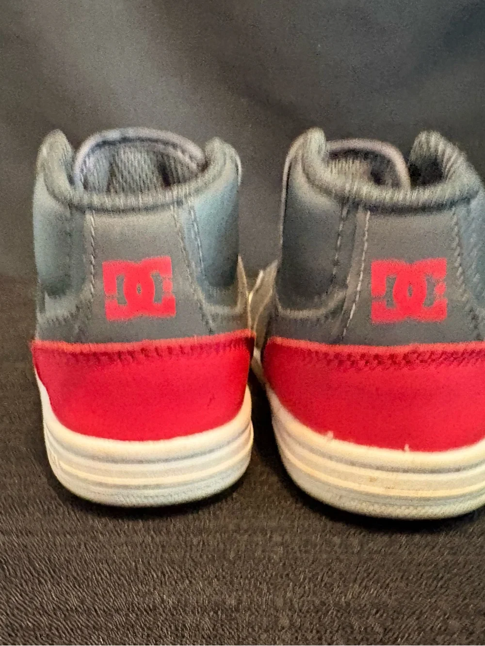 DC Spark High RS toddler sneakers in grey and red size 5